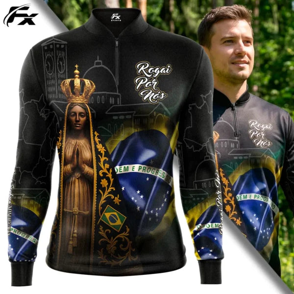 COMPRE 1 LEVE 3 – Camisa Nossa Senhora Aparecida Rogai Por Nós Manga Longa